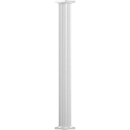 Stately white aluminum column with a fluted design, ideal for enhancing architectural elegance in both residential and commercial spaces. Perfect for classic or modern aesthetics.